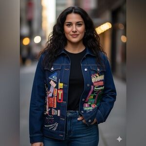 LIKE NEW DIANE's ESSENTIALS vintage NYC Jean Jaket sz S/M